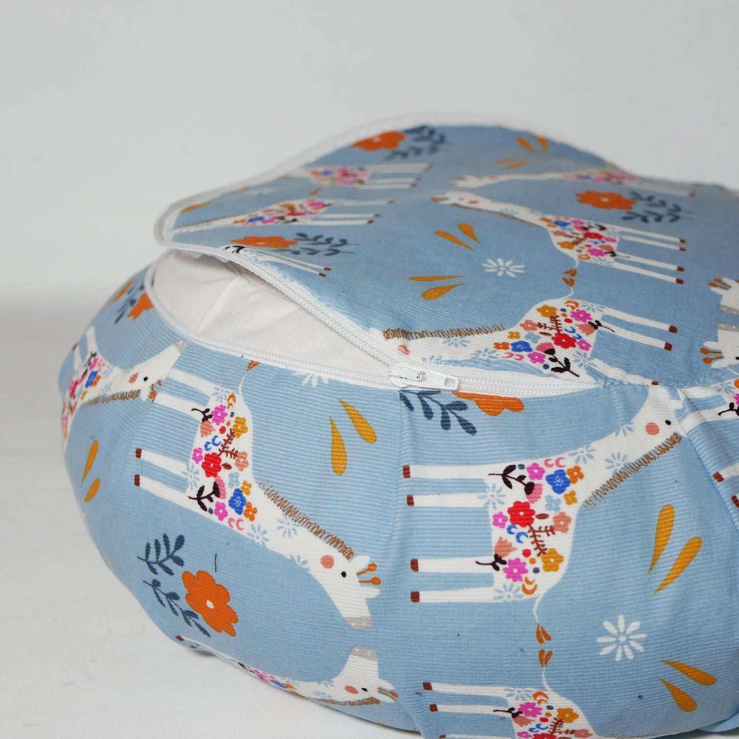 Mini zafu girafe coussin de yoga et méditation entièrement déhoussable
