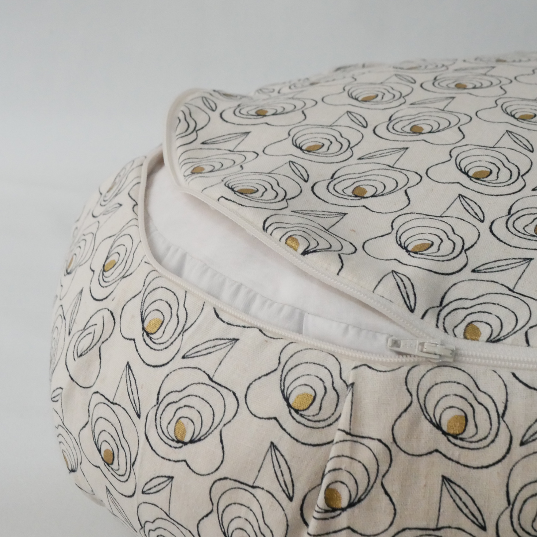 Zafu coussin de méditation entièrement déhoussable avec fermeture éclair