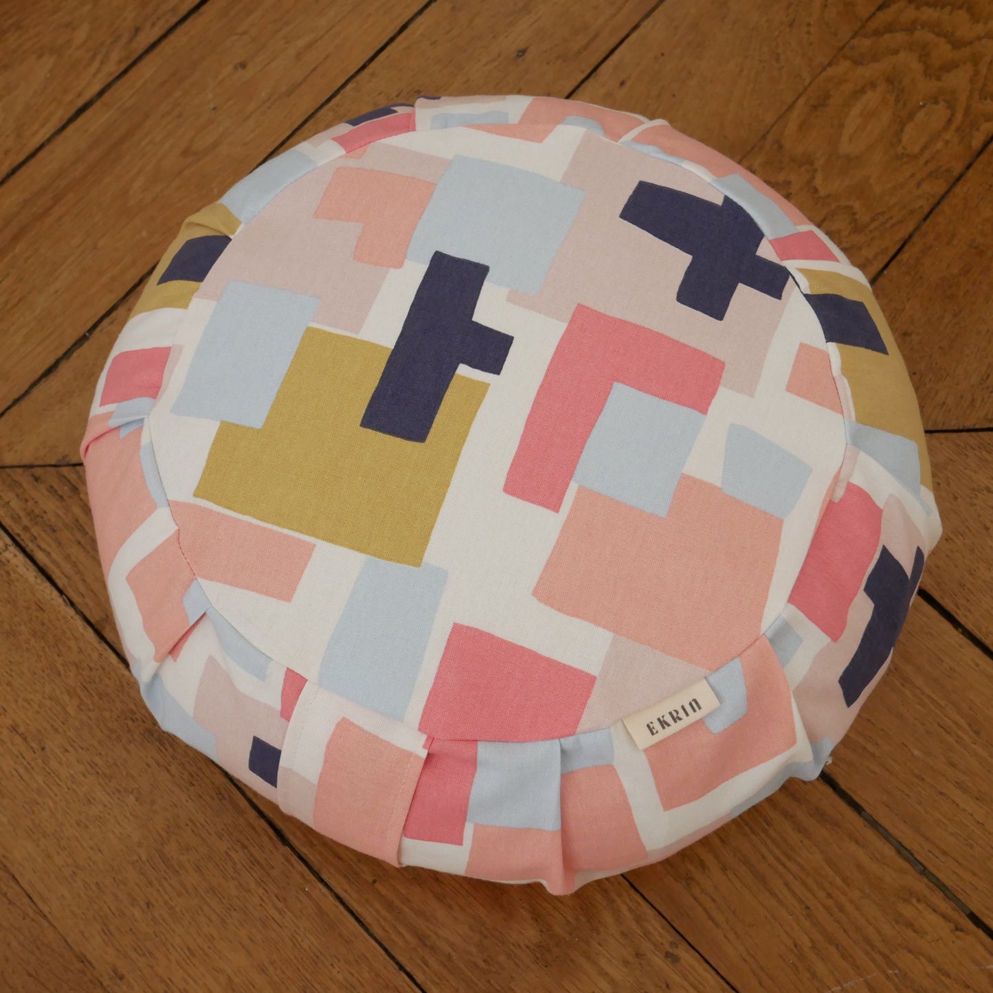 Coussin de méditation et yoga aux motifs graphiques avec housse extérieure oeko-tex
